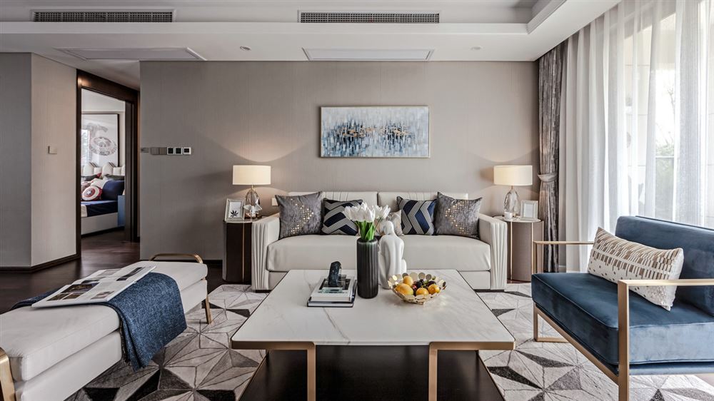 昭通市人民花園輕奢風(fēng)格三居室裝修案例