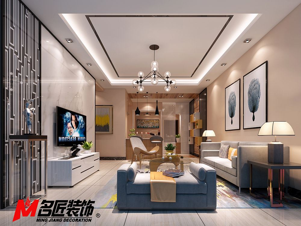 河源市創盛花園現代簡約風格三居室裝修案例