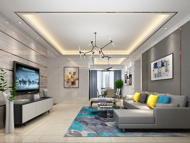 佛山市龍光&middot;天瀛現代簡約風格三居室裝修案例