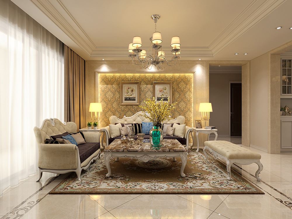 連云港市嘉會城商住樓歐式風格三居室裝修案例