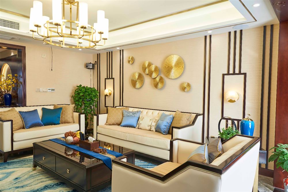 廣州市怡港花園新中式風格三居室裝修案例