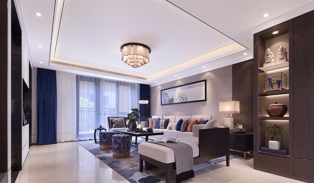 佛山市保利御江南新中式風格四居室裝修案例