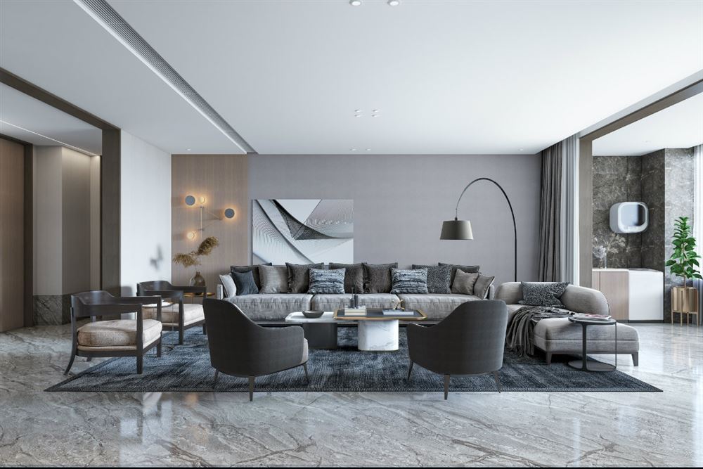 廣州市峰湖御境現(xiàn)代風(fēng)格三居室裝修案例