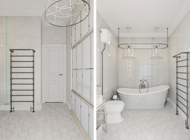 純白優雅工業風格室內家裝設計-衛生間