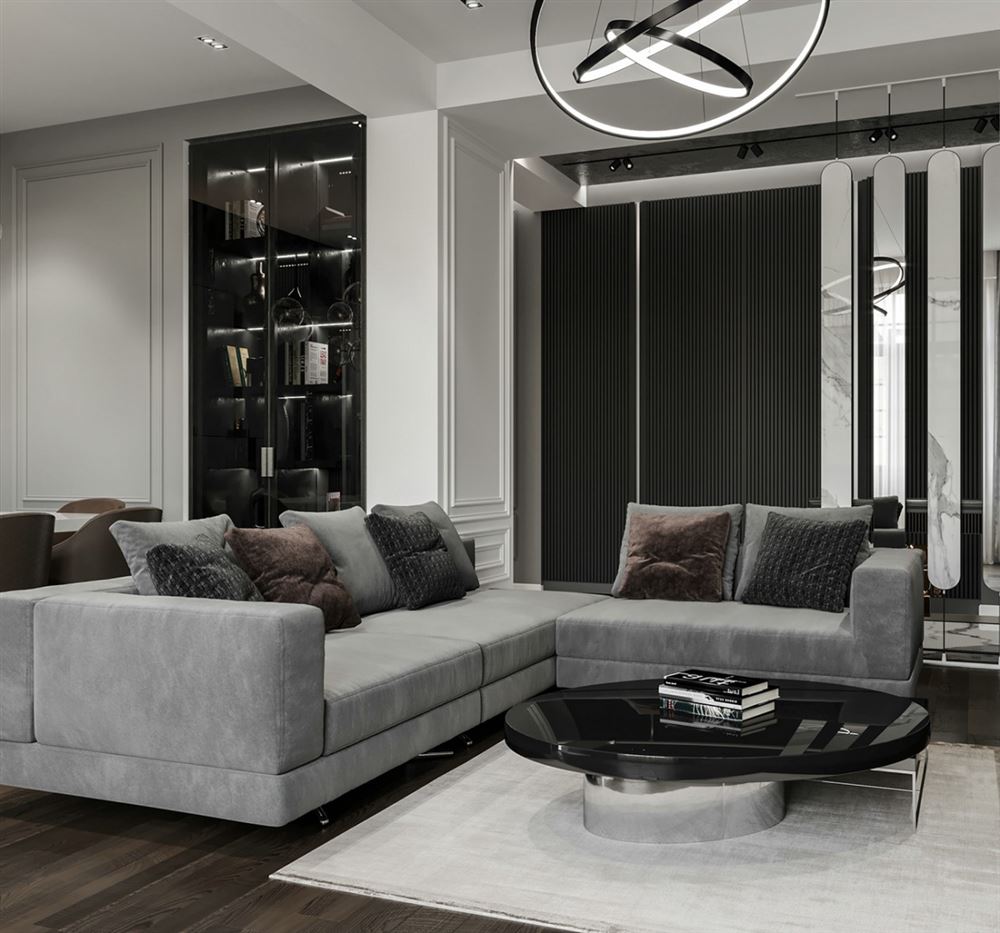 陽江市鴻潤小區現代簡約風格三居室裝修案例