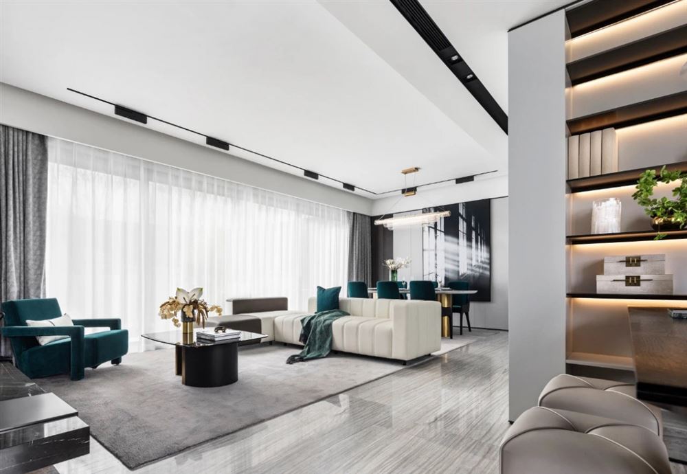 江門市東興大道住宅樓輕奢風格復式裝修案例