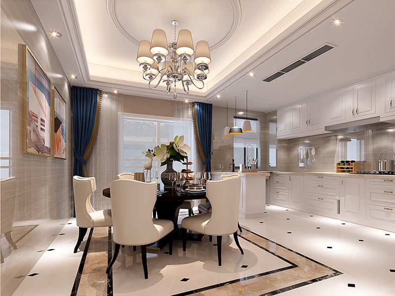 揭陽市博雅苑D區歐式風格三居室裝修案例