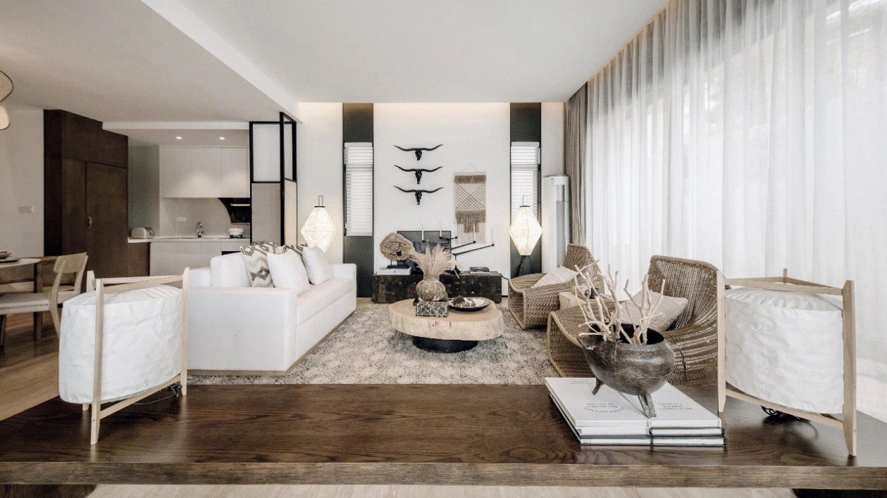 現代自然風格室內家裝案例效果圖-客餐廳 現代自然風格室內家裝案例效果圖-客餐廳