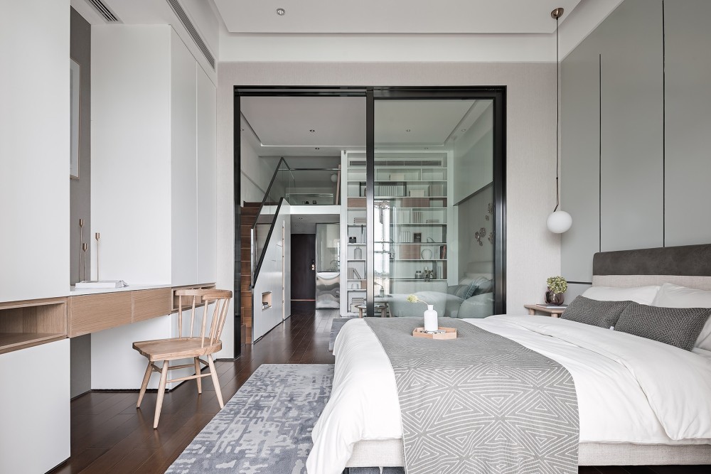 現代簡約風格公寓家裝案例效果圖-臥室
