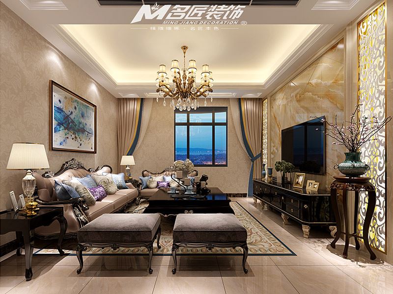 揭陽市東信花園輕奢風格平層裝修案例