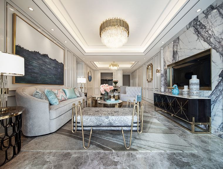 廣州市越秀東園新村美式風格四居室裝修案例