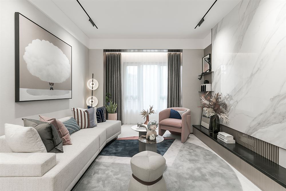 佛山市美的&middot;東樾灣現代簡約風格三居室裝修案例
