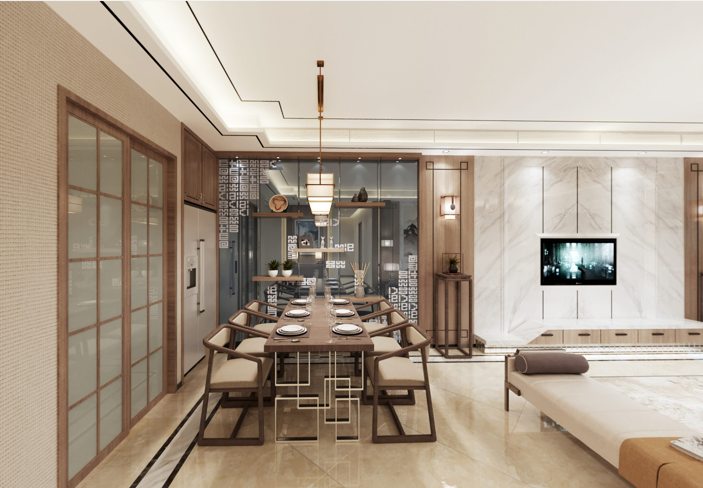 嘉興市錦繡南苑新中式風(fēng)格別墅裝修案例