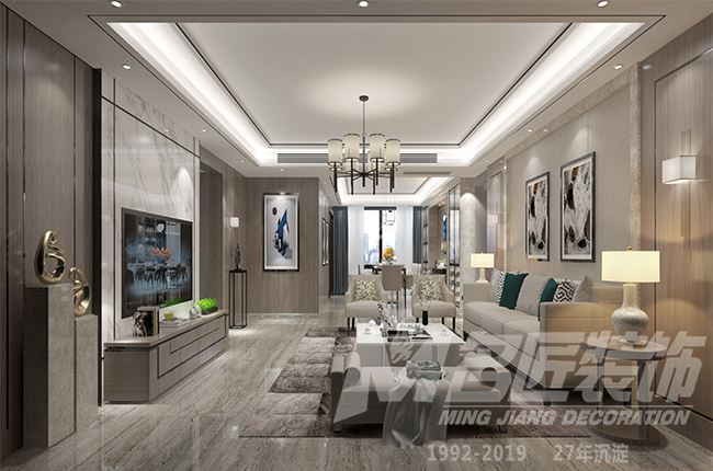 佛山市中交&middot;瀧灣云城輕奢風格三居室裝修案例