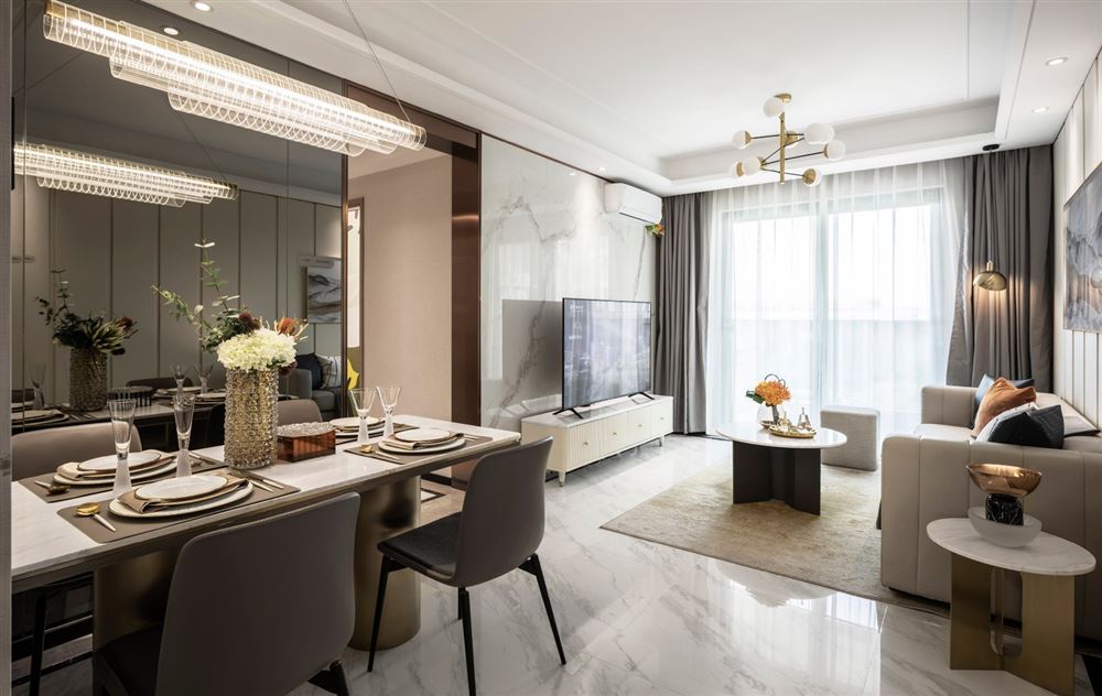 佛山市龍光&middot;天瀛現代簡約風格三居室裝修案例