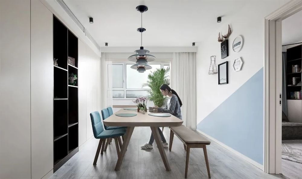 廣州市南航碧花園別墅北歐風格三居室裝修案例