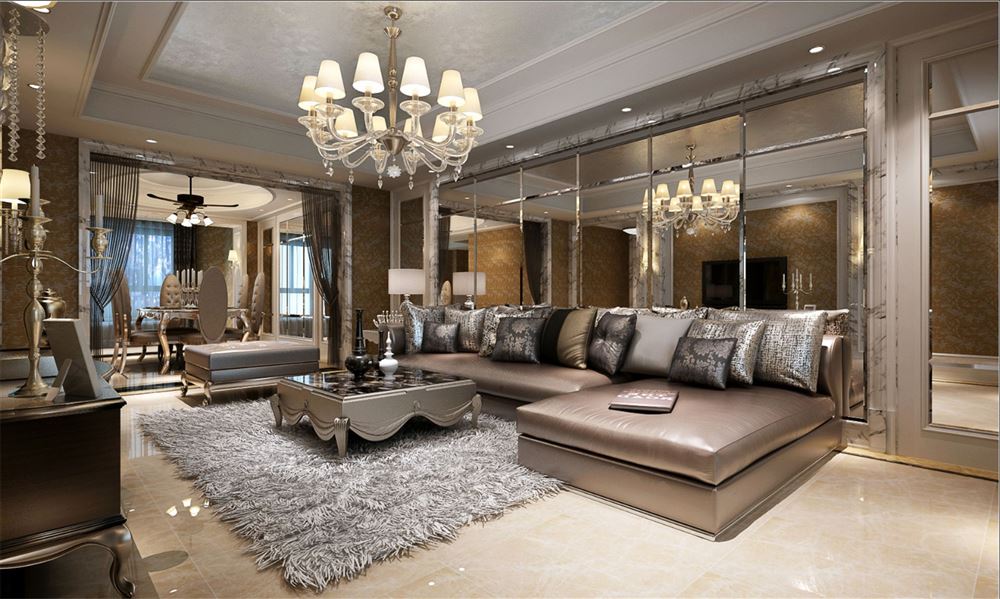 廣州市樂意居花苑歐式風格四居室裝修案例