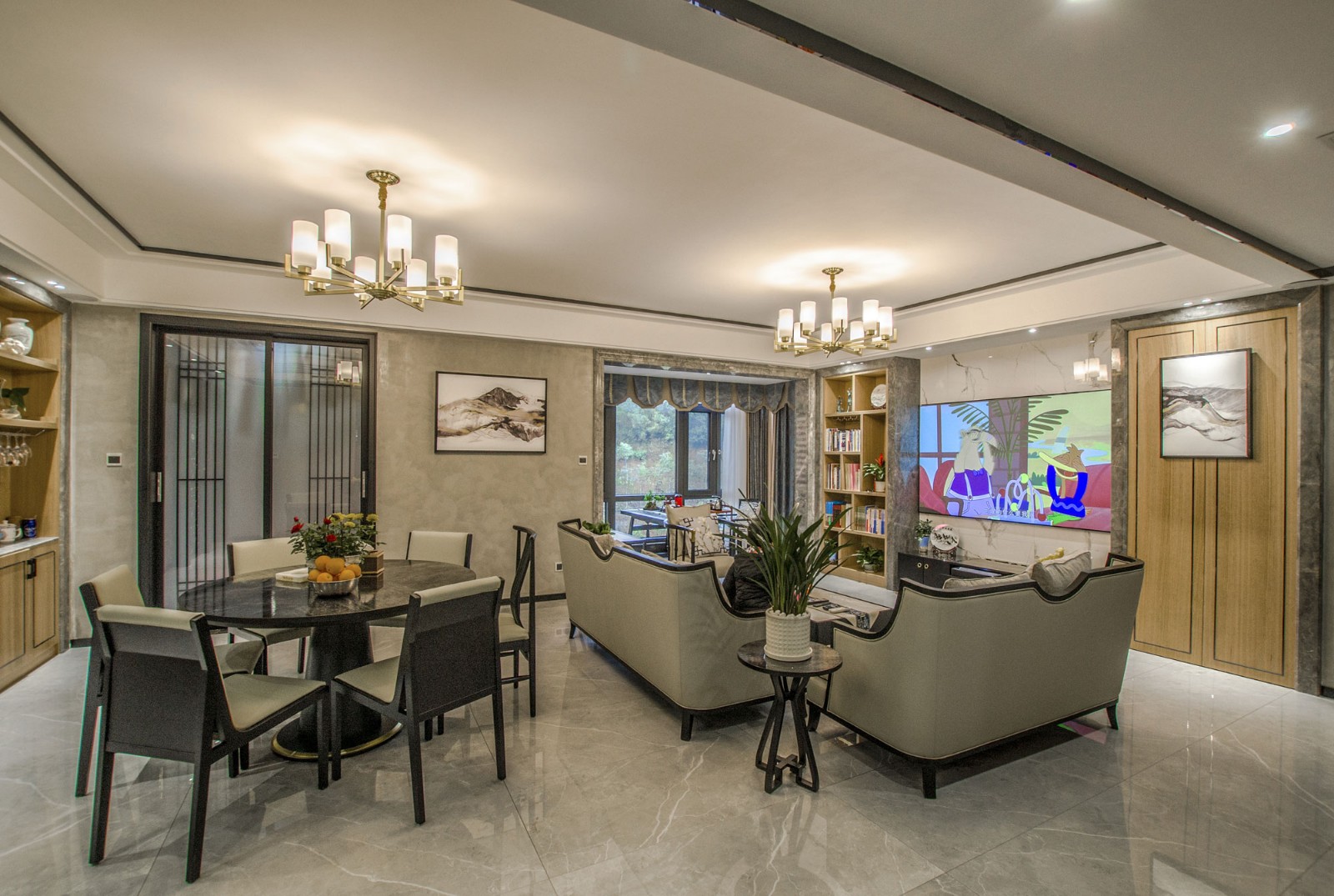裝修案例輕奢簡歐風格室內裝修效果圖-客餐廳 裝修案例輕奢簡歐風格室內裝修效果圖-客餐廳