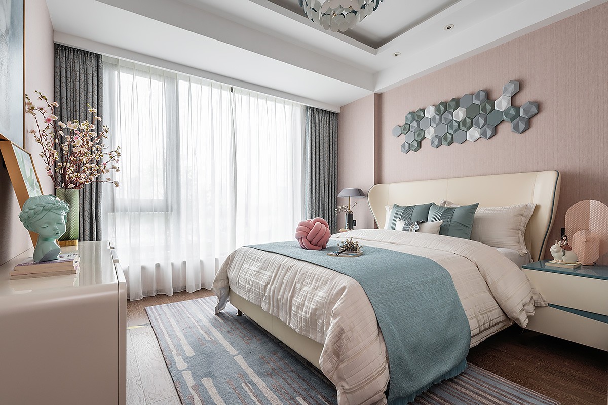 新中式風格家裝設(shè)計別墅裝修效果圖-客臥 新中式風格家裝設(shè)計別墅裝修效果圖-客臥