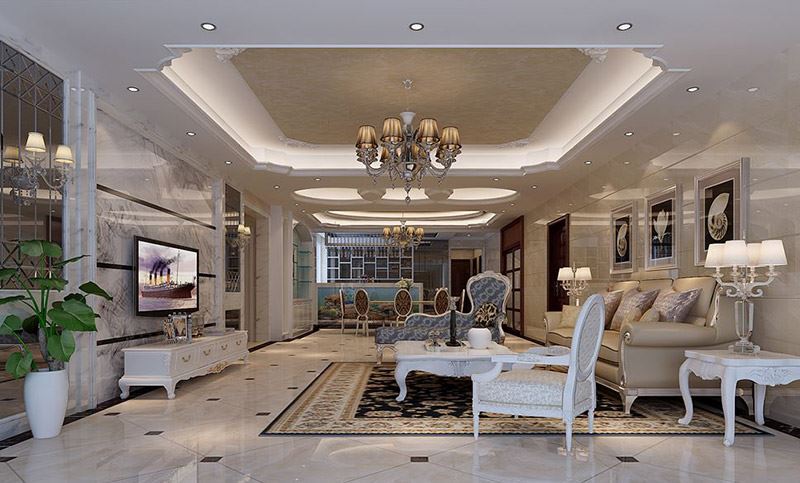 佛山市翡翠西江歐式風格五居室裝修案例