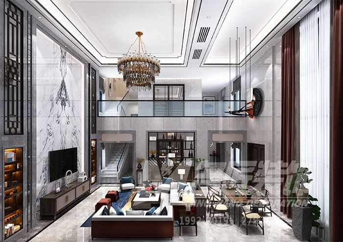 佛山市恒大&middot;酈湖城新中式風(fēng)格四居室裝修案例