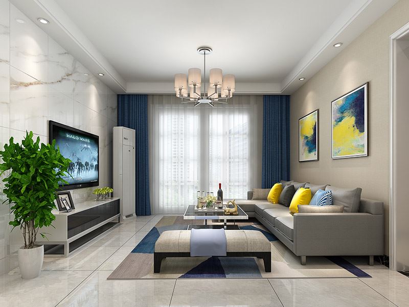 佛山市保利閱江臺現代簡約風格二居室裝修案例