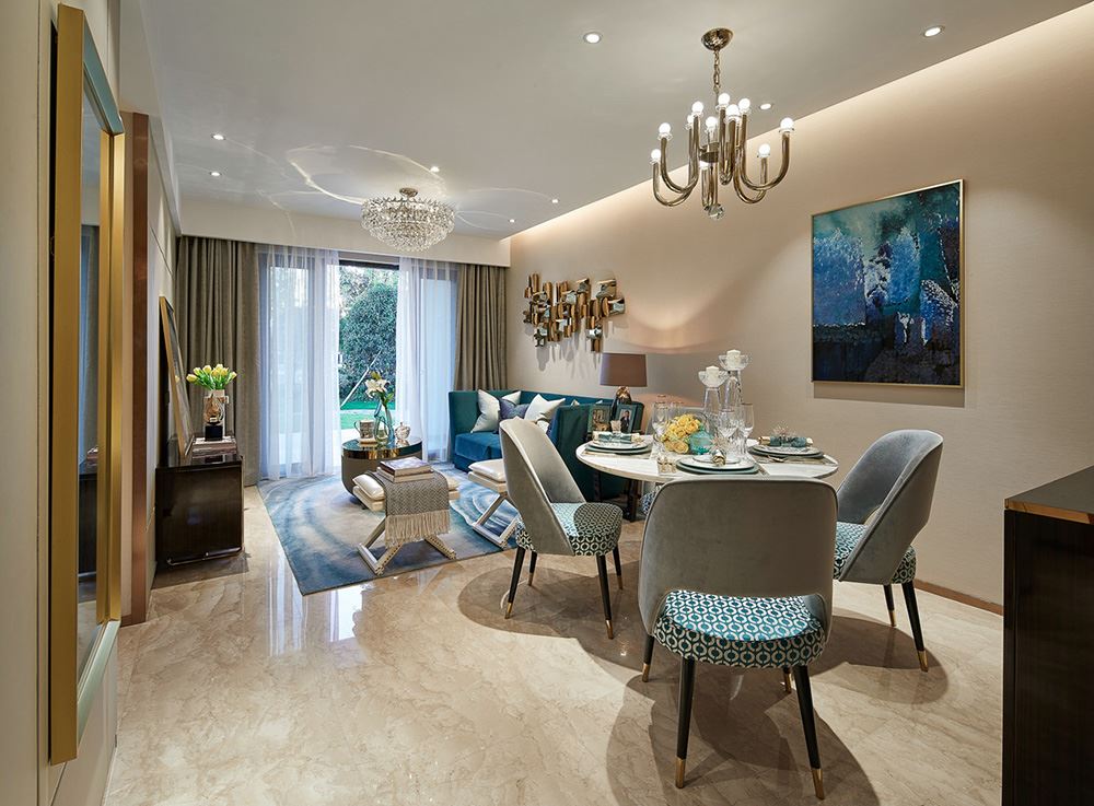 南寧市賓州鎮三聯社區輕奢風格三居室裝修案例