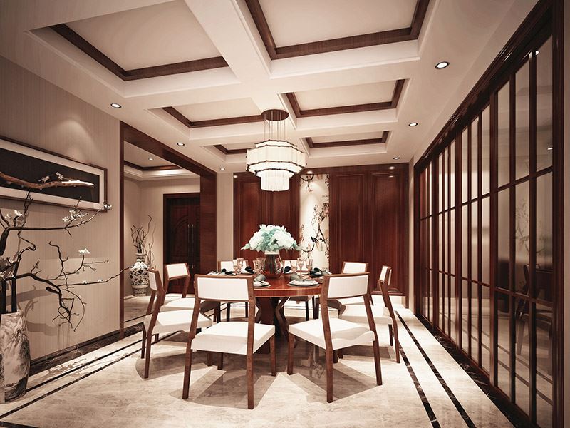 泰州市濱江國際新中式風格復式裝修案例