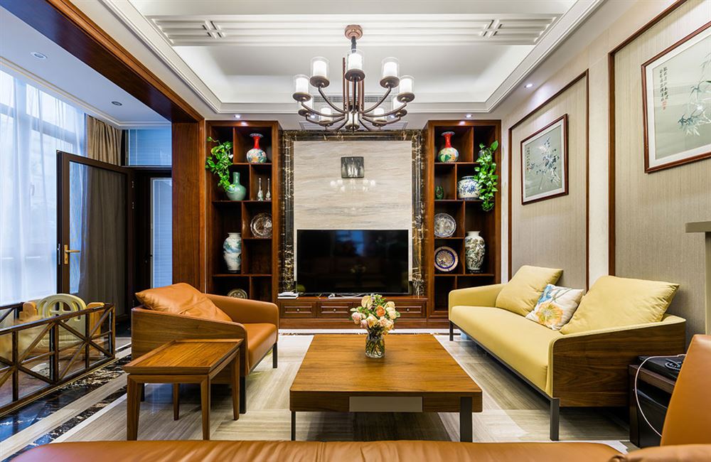 自貢市天驕國際新中式風(fēng)格別墅裝修案例