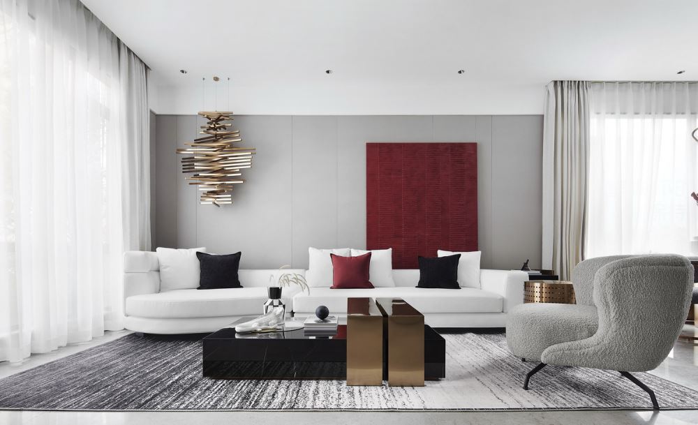 江門市江灣一品輕奢風格三居室裝修案例