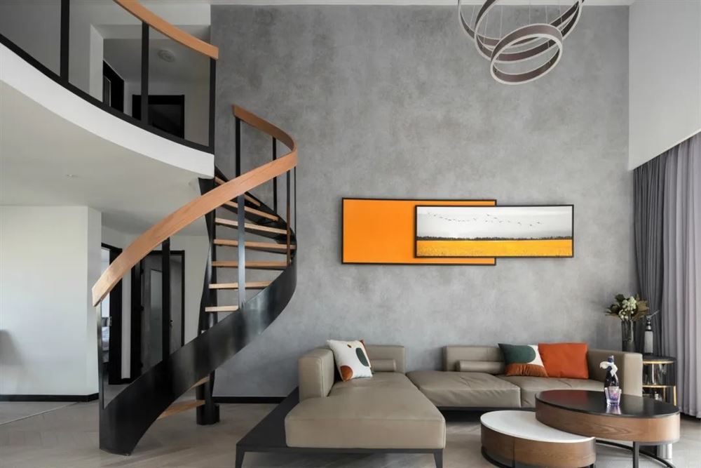 清遠市河畔名居現代簡約風格復式裝修案例