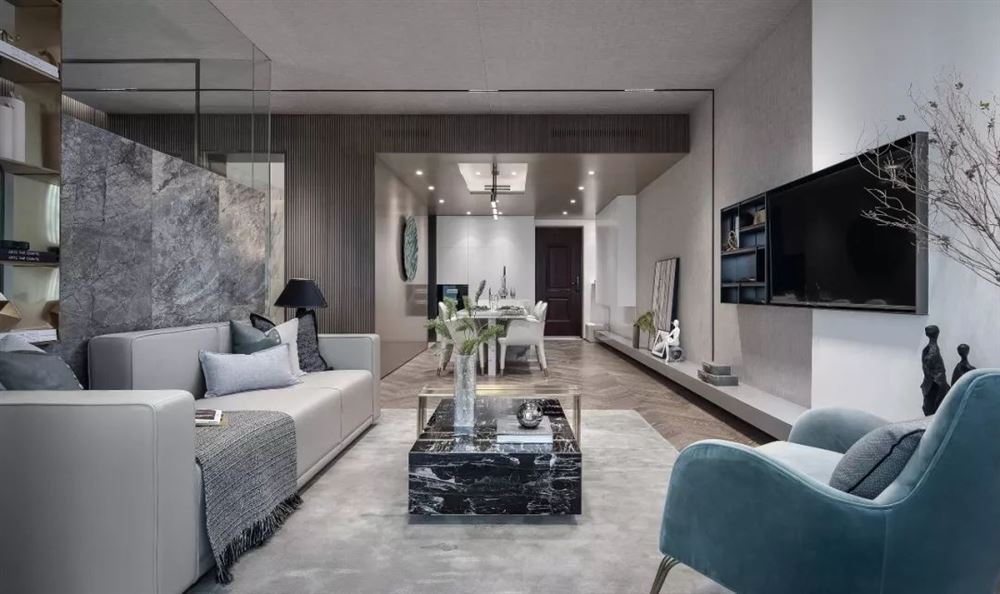 佛山市廣佛新世界花園洋房現代簡約風格四居室裝修案例