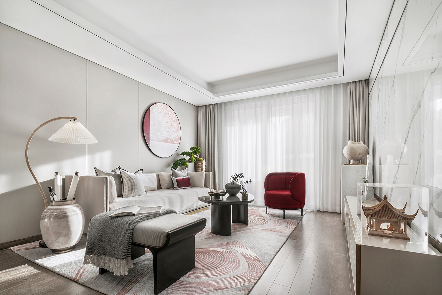 簡歐輕奢風(fēng)格家裝設(shè)計室內(nèi)裝修效果圖-客廳