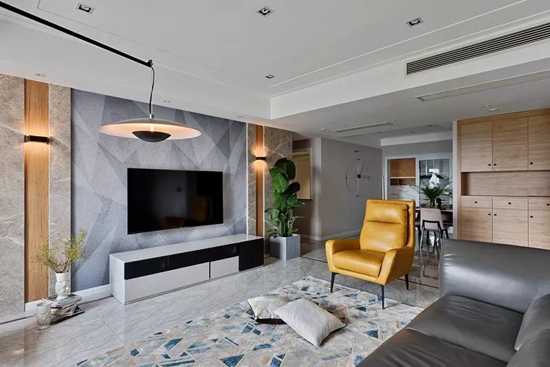 佛山市綠地&middot;拾野川現代簡約風格三居室裝修案例