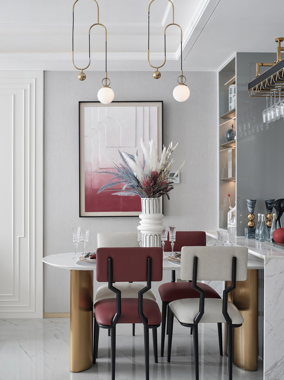 輕奢風格室內家裝案例效果圖-餐廳 輕奢風格室內家裝案例效果圖-餐廳