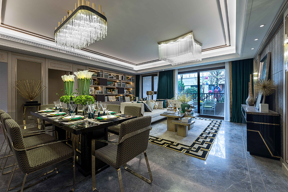 南寧市華潤萬象城幸福里歐式風格三居室裝修案例