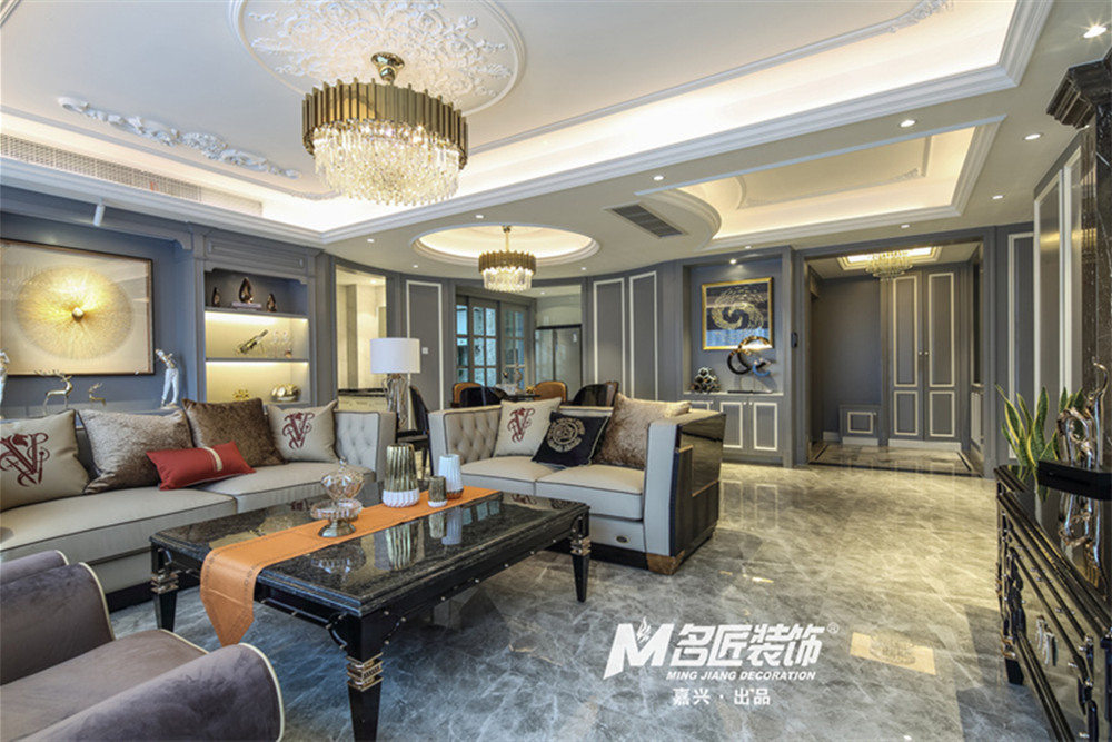 嘉興市中南瀧悅府輕奢風(fēng)格三居室裝修案例