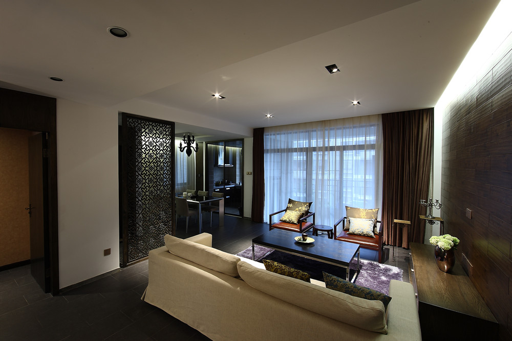 無錫市融創理想城市新中式風格二居室裝修案例