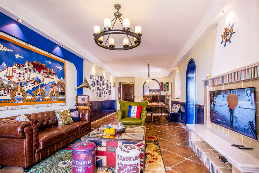 惠州市雅居樂白鷺湖別墅地中海風(fēng)格二居室裝修案例