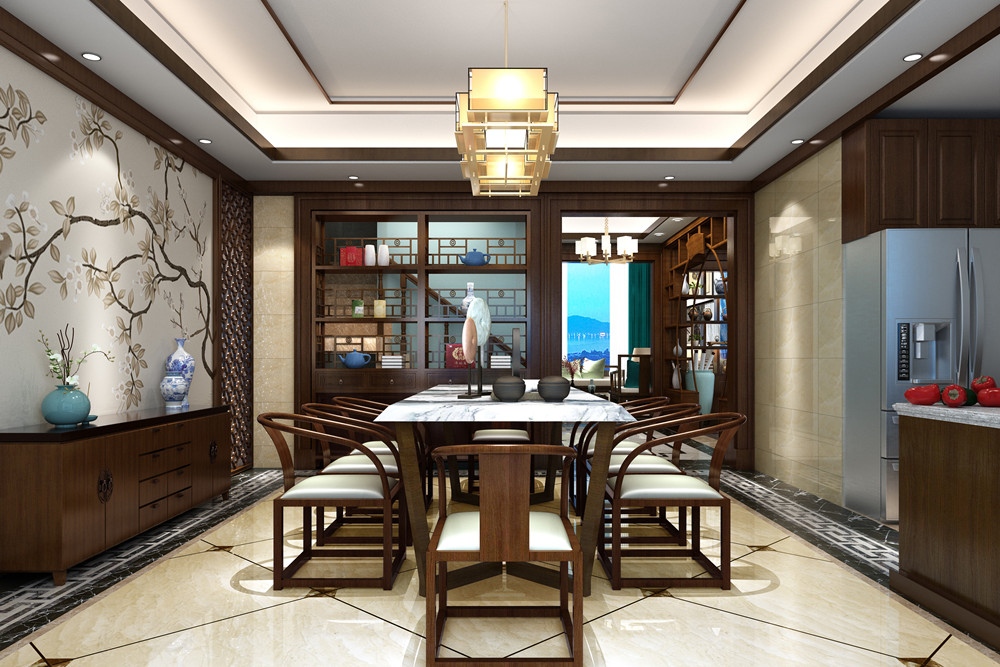 惠州市蓮子塘小區新中式風格別墅裝修案例