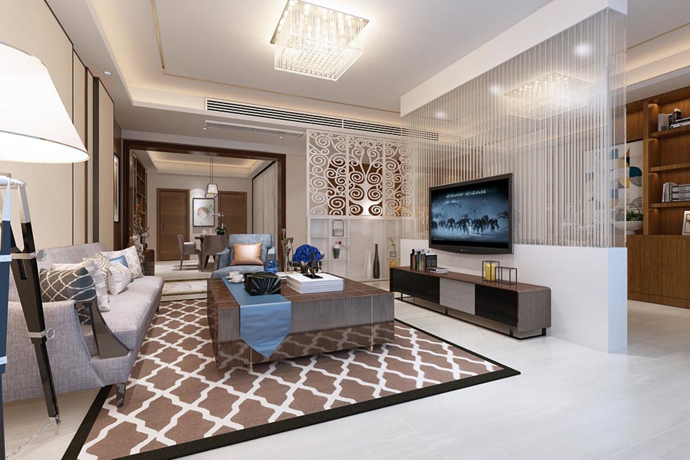 江門市寶堤灣畔現代簡約風格四居室裝修案例