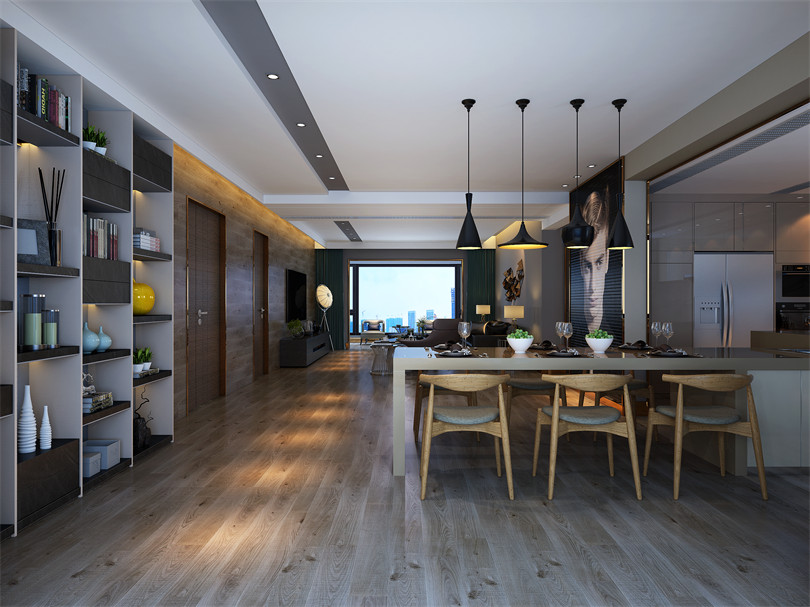 廣州市玖瓏湖別墅輕奢風格四居室裝修案例