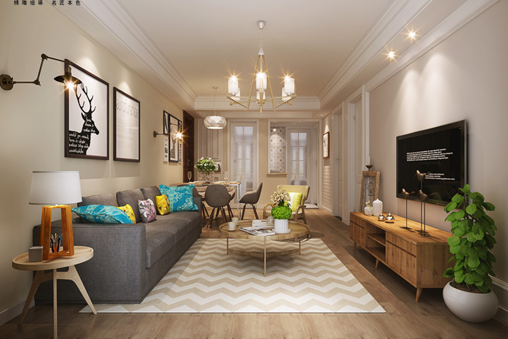 合肥市通和&middot;星辰同輝北歐風格三居室裝修案例