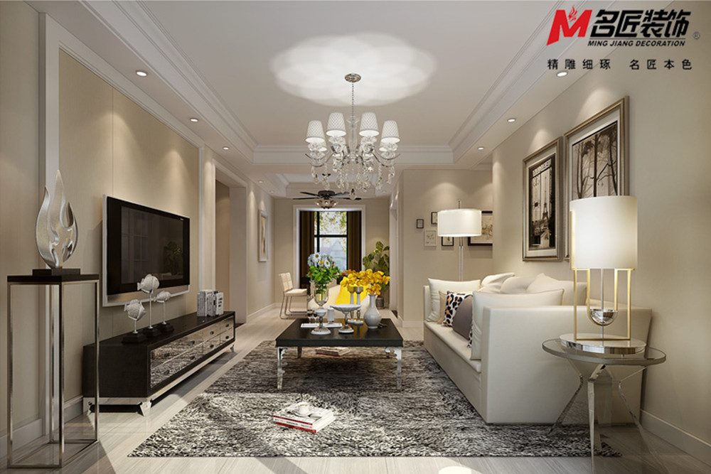 合肥市偉星瓏胤臺現(xiàn)代簡約風格三居室裝修案例