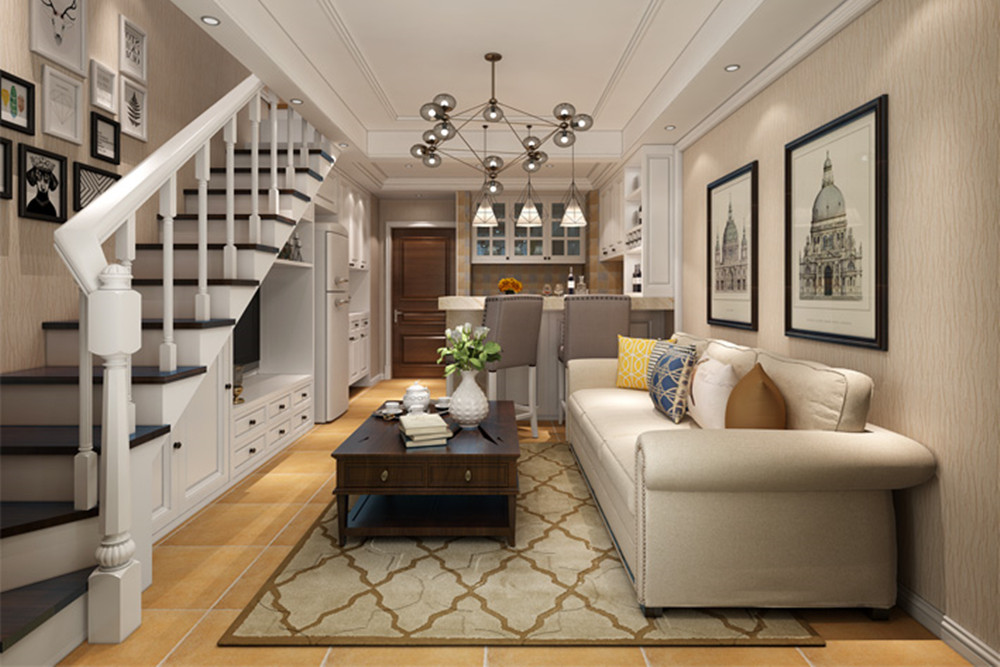 合肥市龍湖&middot;車橋新界美式風格三居室裝修案例