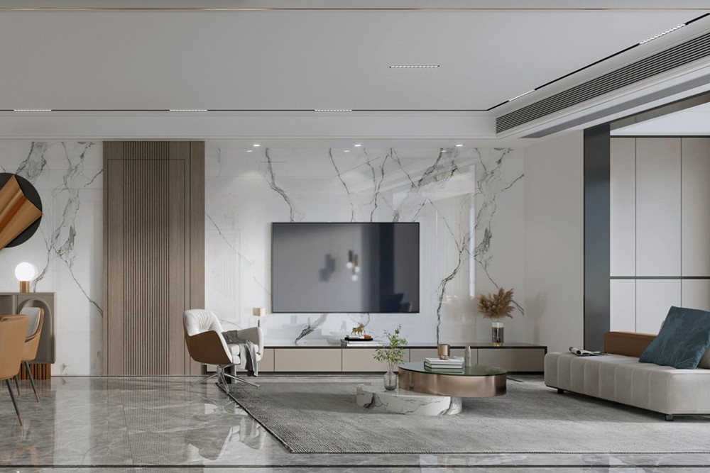 嘉興市寶石公館現代簡約風格三居室裝修案例