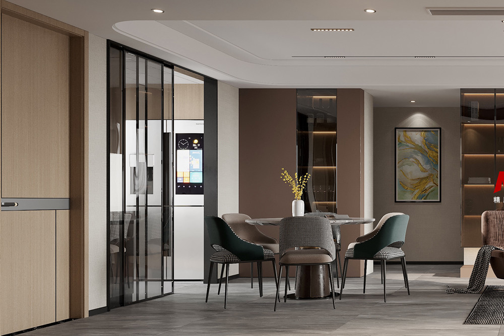 嘉興市江南春城輕奢風格三居室裝修案例