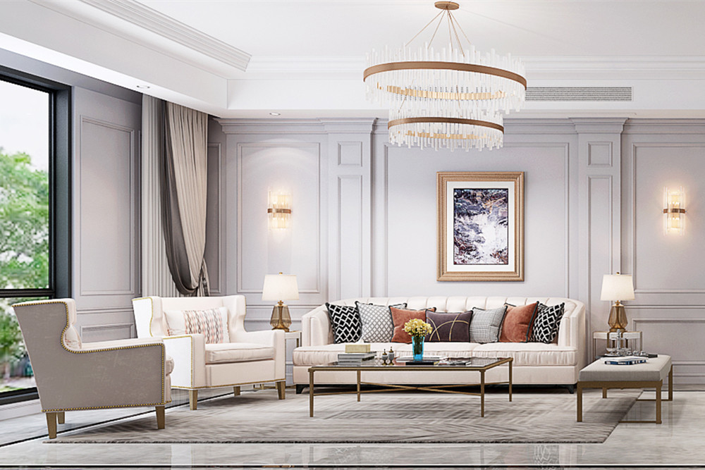 嘉興市南塘琴園美式風格四居室裝修案例