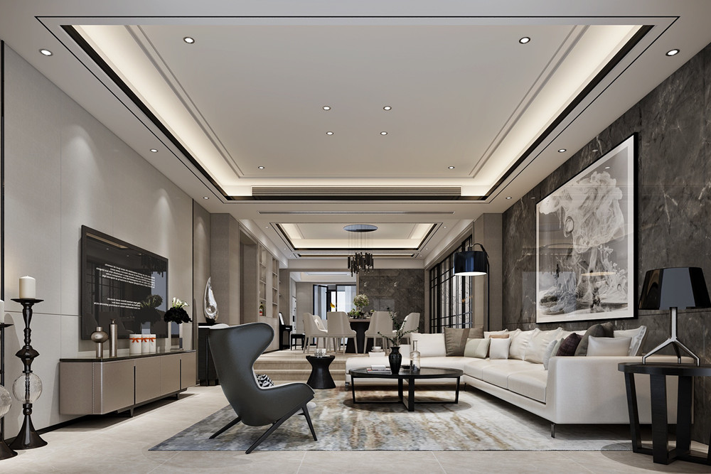 嘉興市寶石公館現代簡約風格四居室裝修案例