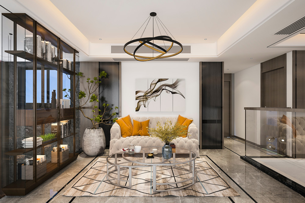 中山市越秀星匯品峰輕奢風格四居室裝修案例